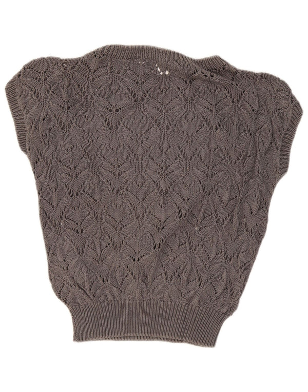 VINTAGE Dame Vest Tank Top UK 16 Large Grå