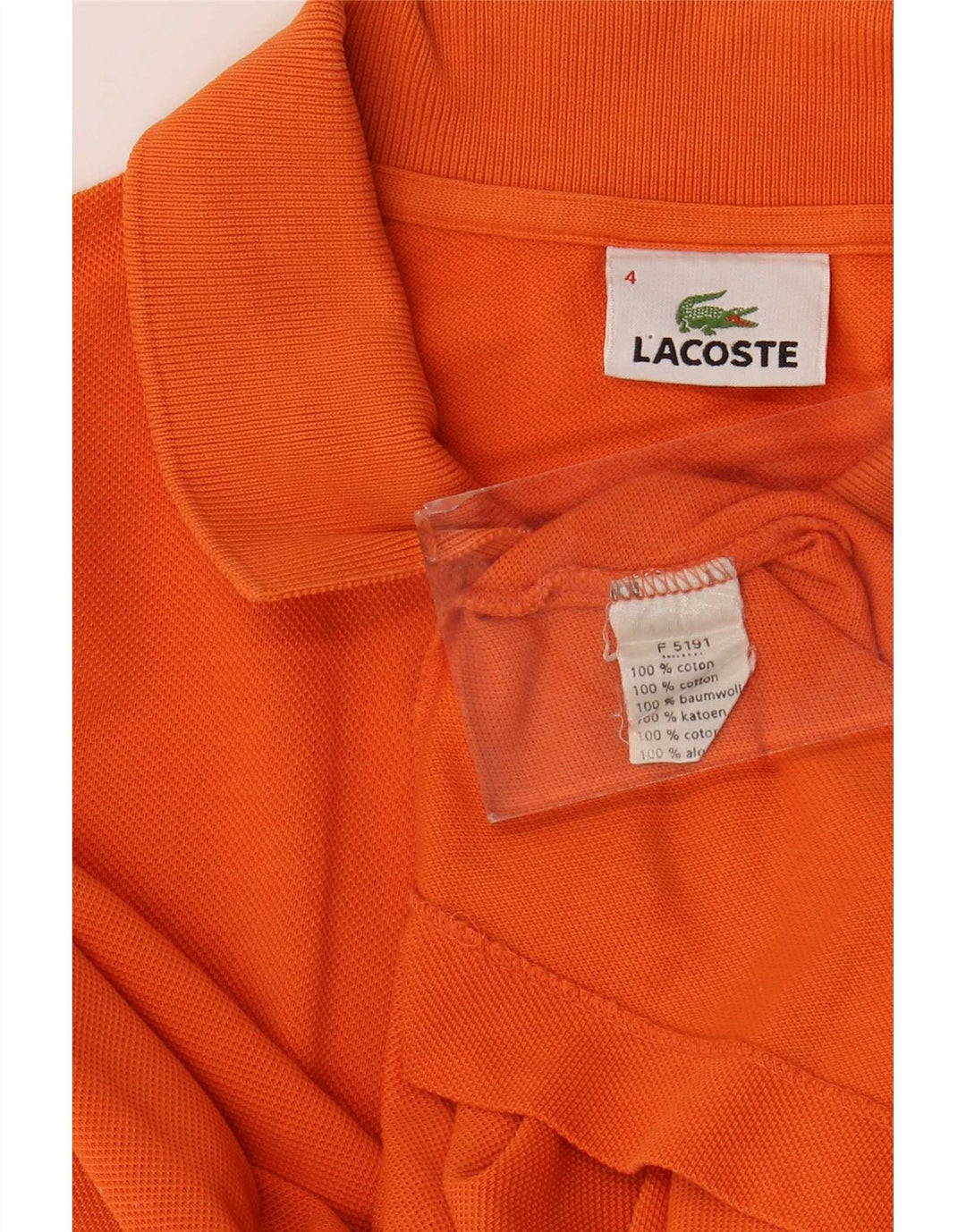 Lacoste herre poloskjorte str. 4 Medium Orange bomuld