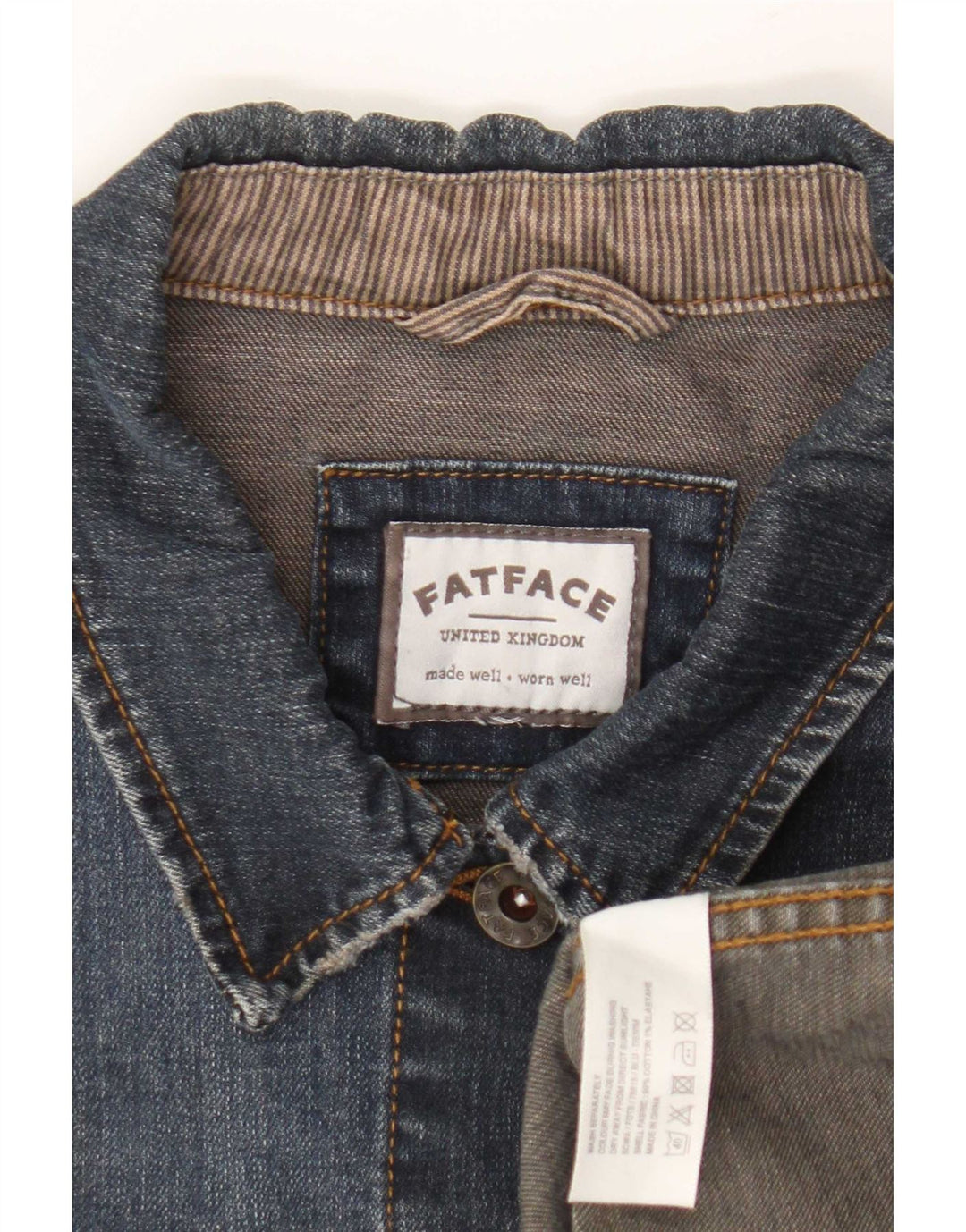 Fat Face Dame denimjakke UK 14 Medium Blue Cotton