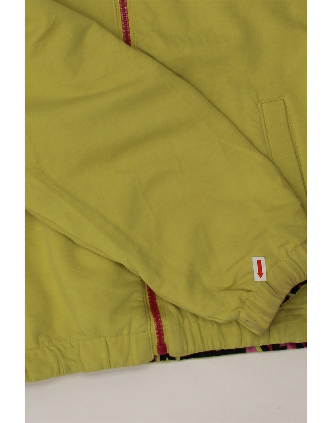 VINTAGE piger grafisk hættejakke vendbar 11-12 år Pink bomuld