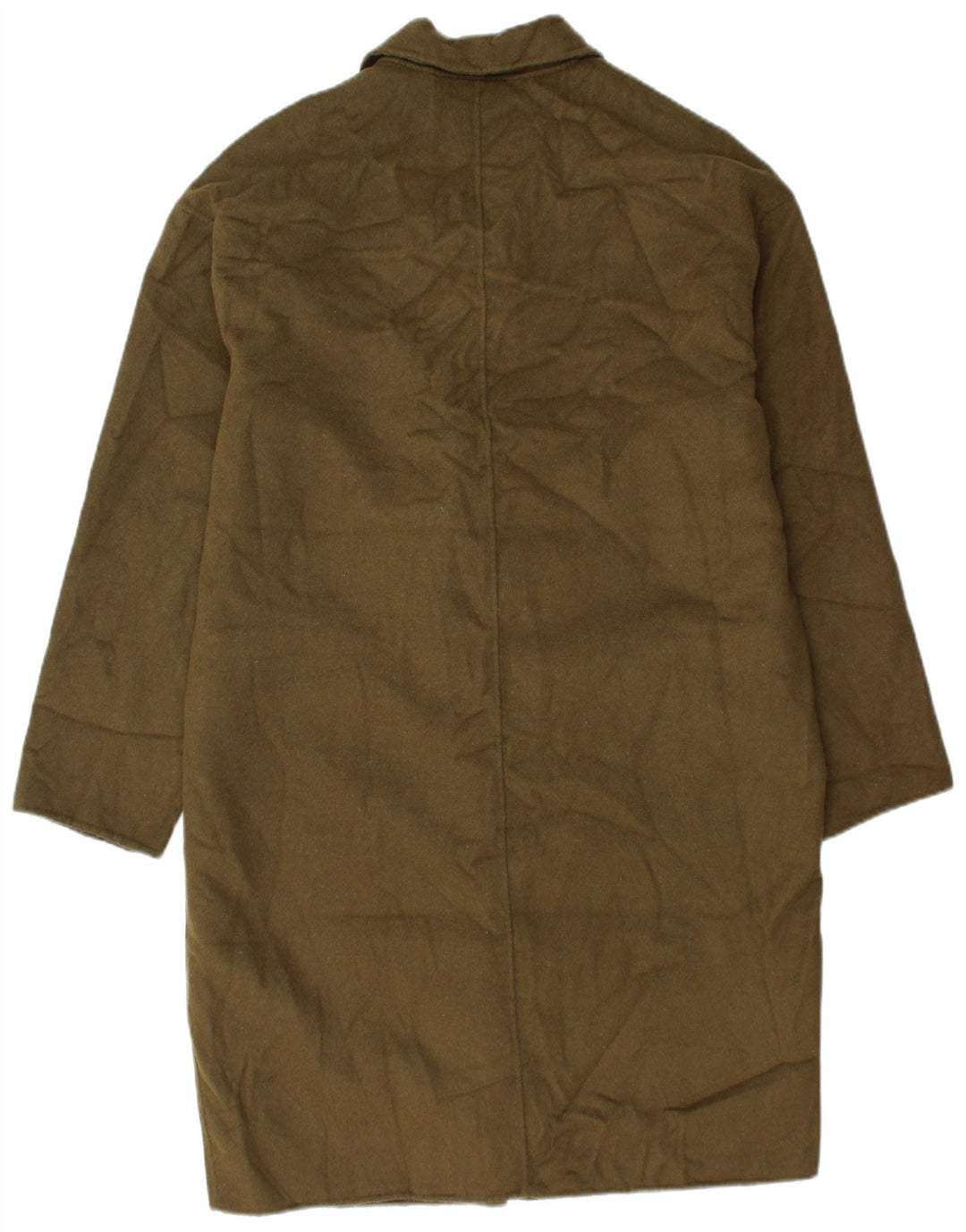 Zara Dame Oversized Overfrakke UK 16 Large Khaki Wool