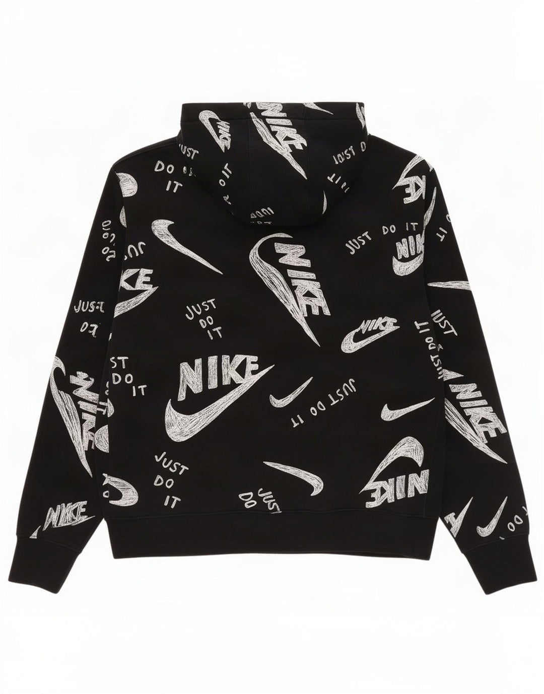 Nike grafisk hættetrøje til mænd mellem sort bomuld