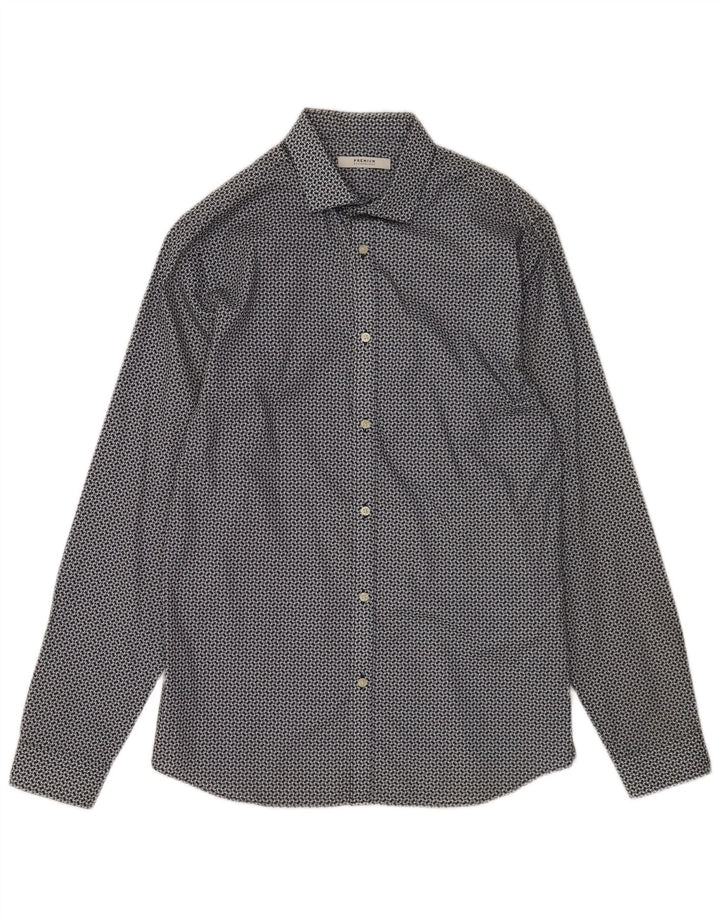 Jack & Jones herreskjorte str. 40 Medium marineblå geometrisk bomuld