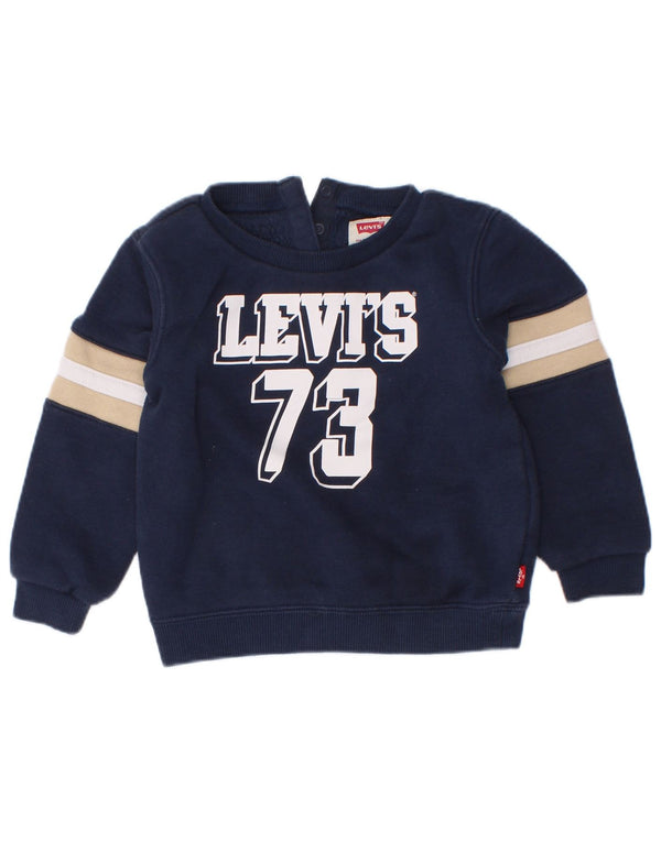 Levi's Baby Boys Sweatshirt Jumper 18-24 måneder Navy Blue Colourblock