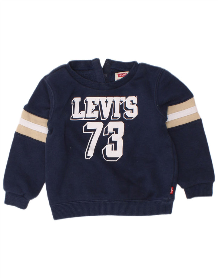 Levi's Baby Boys Sweatshirt Jumper 18-24 måneder Navy Blue Colourblock