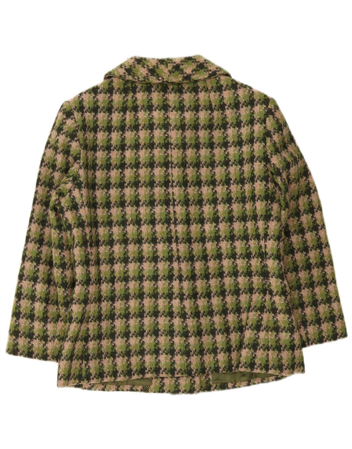 Vintage dame 4-knaps blazerjakke UK 14 Medium Green Check