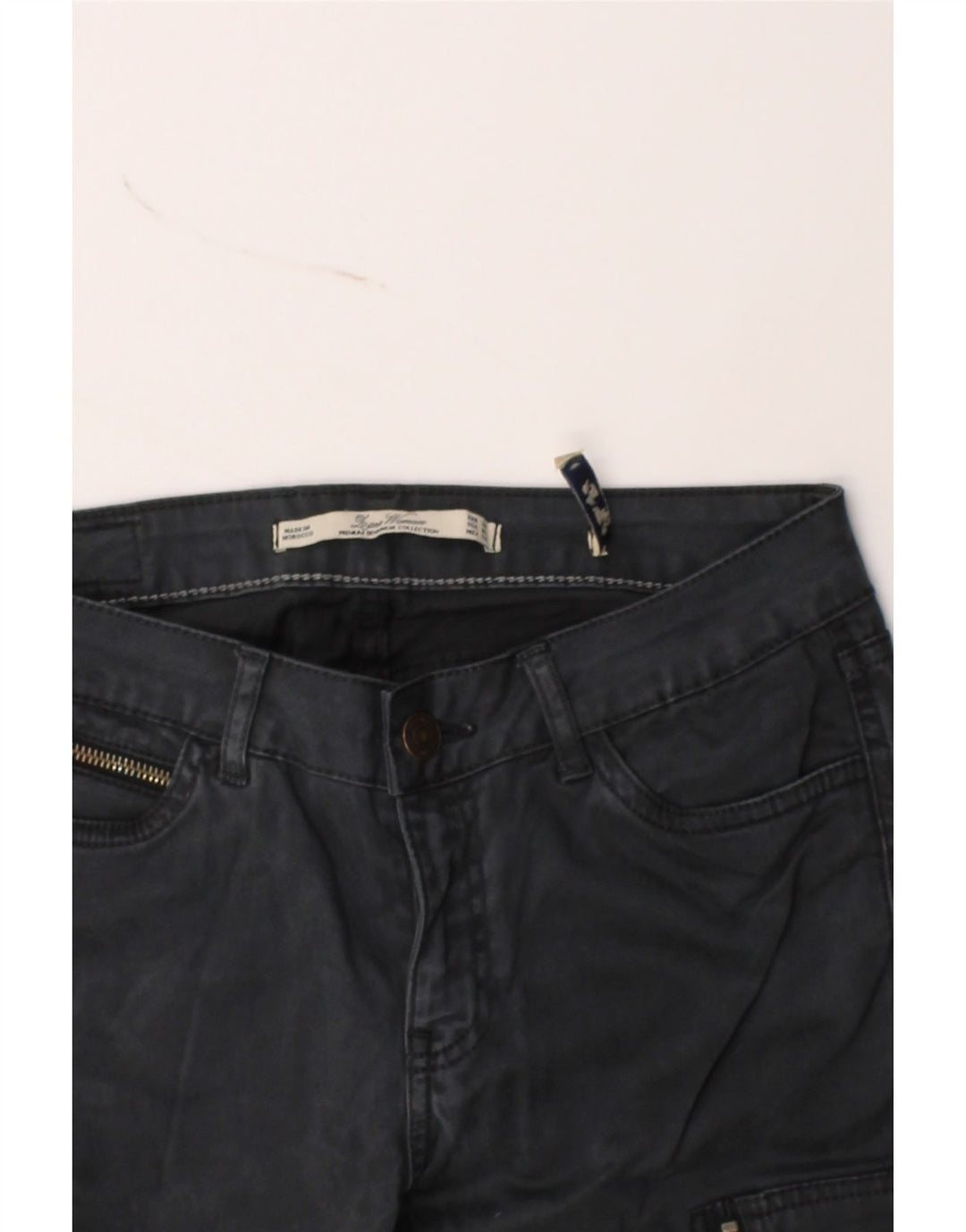 ZARA Womens Slim Cargo Trousers US 4 Small W28 L28 Black Vintage Zara and Second-Hand Zara from Messina Hembry 
