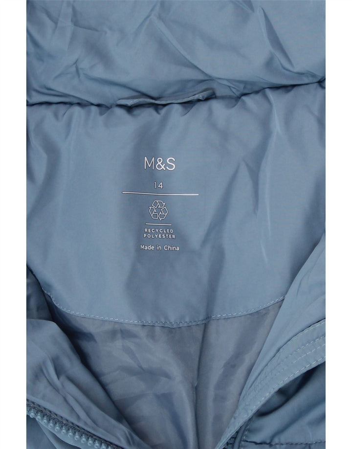 Marks & Spencer Polstret jakke til kvinder UK 14 Stor blå polyester