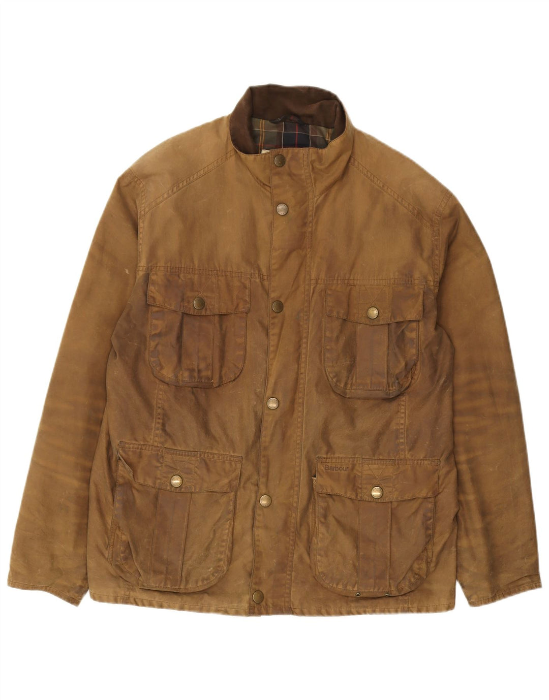 Barbour Herre vokset bomuldsjakke UK 40 Stor brun bomuld
