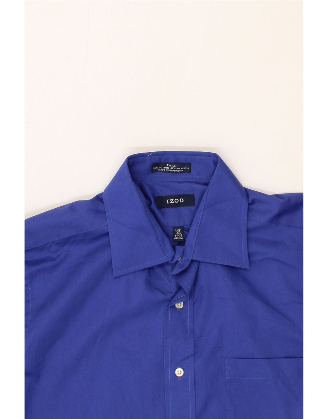 IZOD Mens Shirt Size 15 1/2 Medium Blue Cotton Vintage Izod and Second-Hand Izod from Messina Hembry 