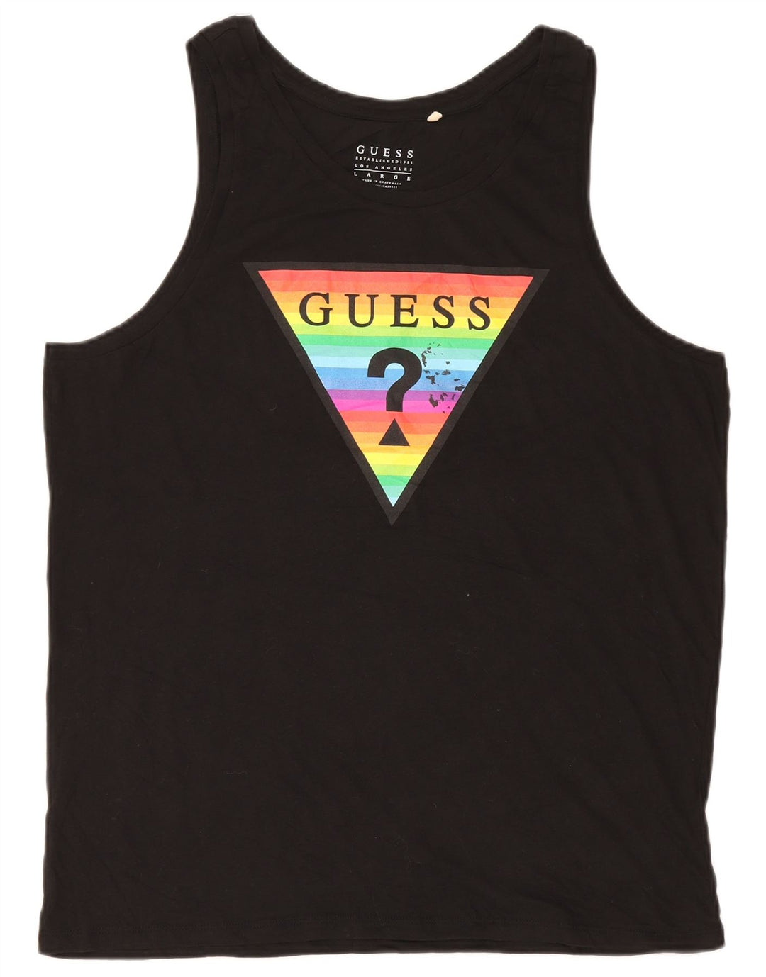 Guess Herre Grafisk Vest Top Stor Sort Bomuld