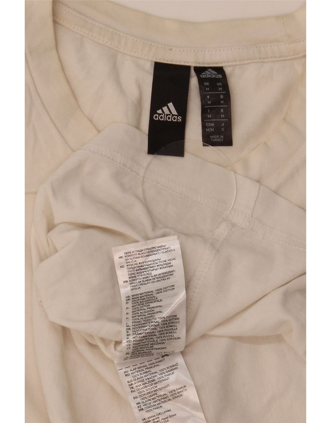 Adidas Herre T-Shirt Top Medium Hvid Bomuld