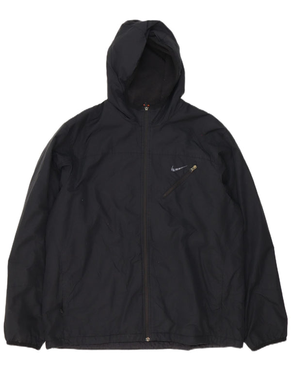 Nike Træningsdragt med hætte til mænd, topjakke UK 46/48 XL sort polyester