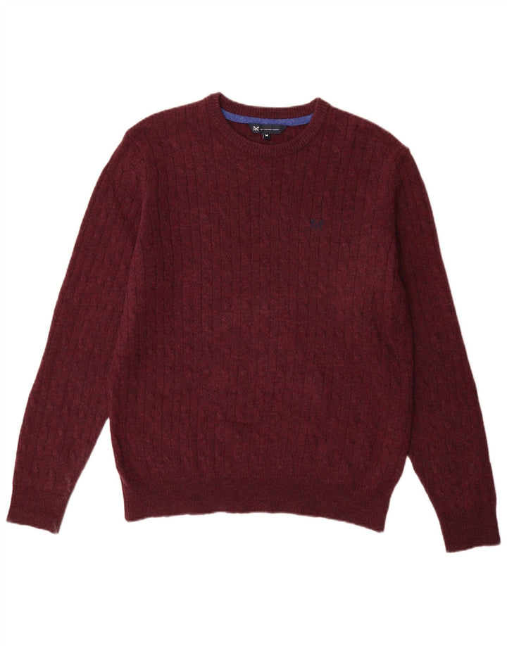 Besætningstøj Herre Crew Neck Jumper Sweater Medium Burgundy lammeuld
