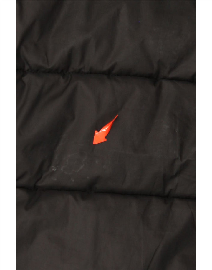 BENETTON drenge grafisk polstret jakke 10-11 år XL Sort Colourblock