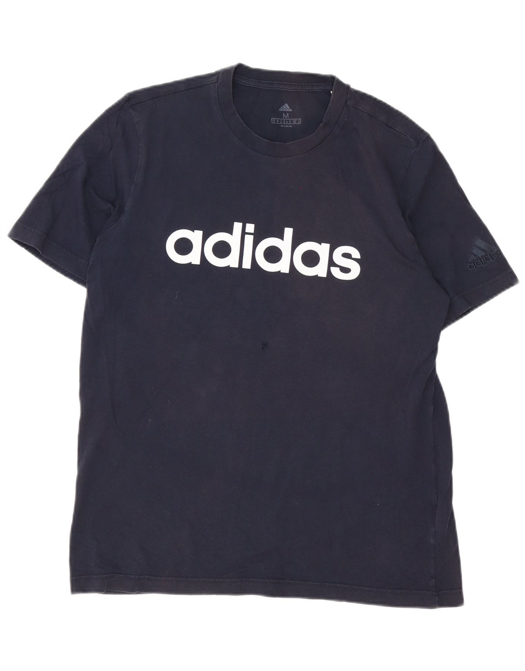 Adidas Herre grafisk T-shirt Top Medium Marineblå Bomuld