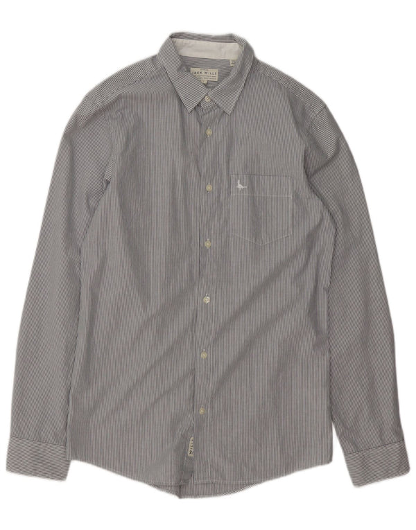 Jack Wills Herre Classic Fit skjorte lille grå nålestribet bomuld