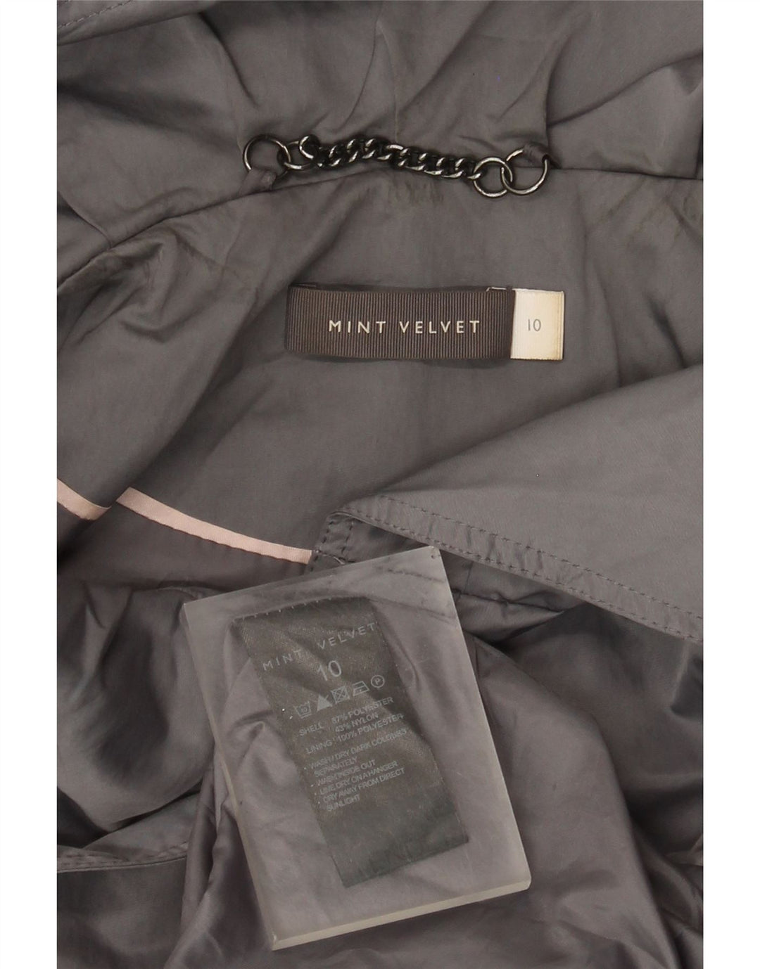 MINT VELVET Kvinder Oversized Utility Jacket UK 10 Small Grey Polyester