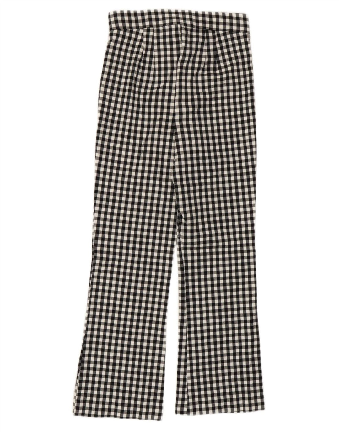 Zara Dame Bootcut Casual Bukser Små W26 L25 Sort Gingham Viscose