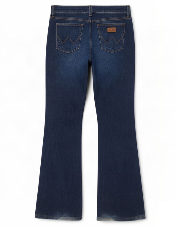Wrangler Womens Curve Flared Jeans W30 L32 Blå Bomuld