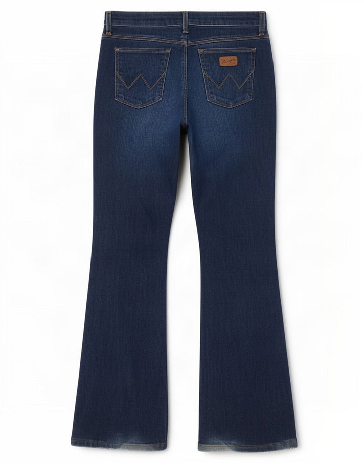Wrangler Womens Curve Flared Jeans W30 L32 Blå Bomuld