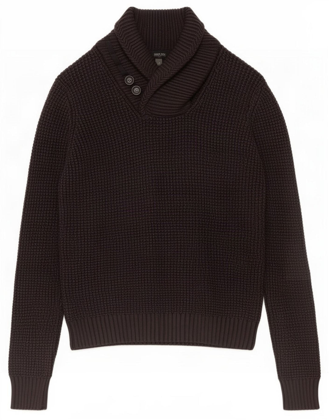 ONE WAY Herre Shawl Neck Jumper Sweater Medium Grå Uld