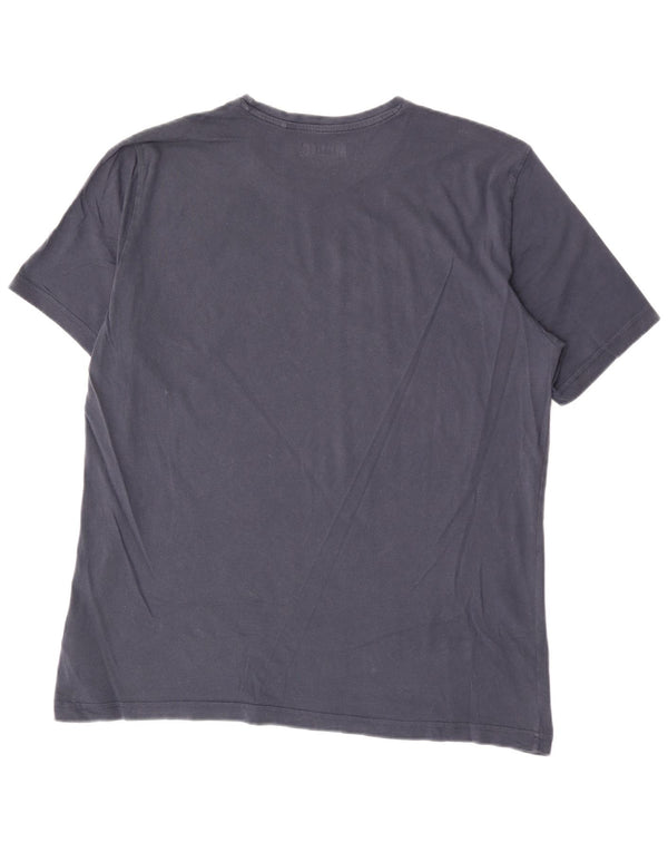 Mustang Herre grafisk T-shirt top 2XL marineblå bomuld