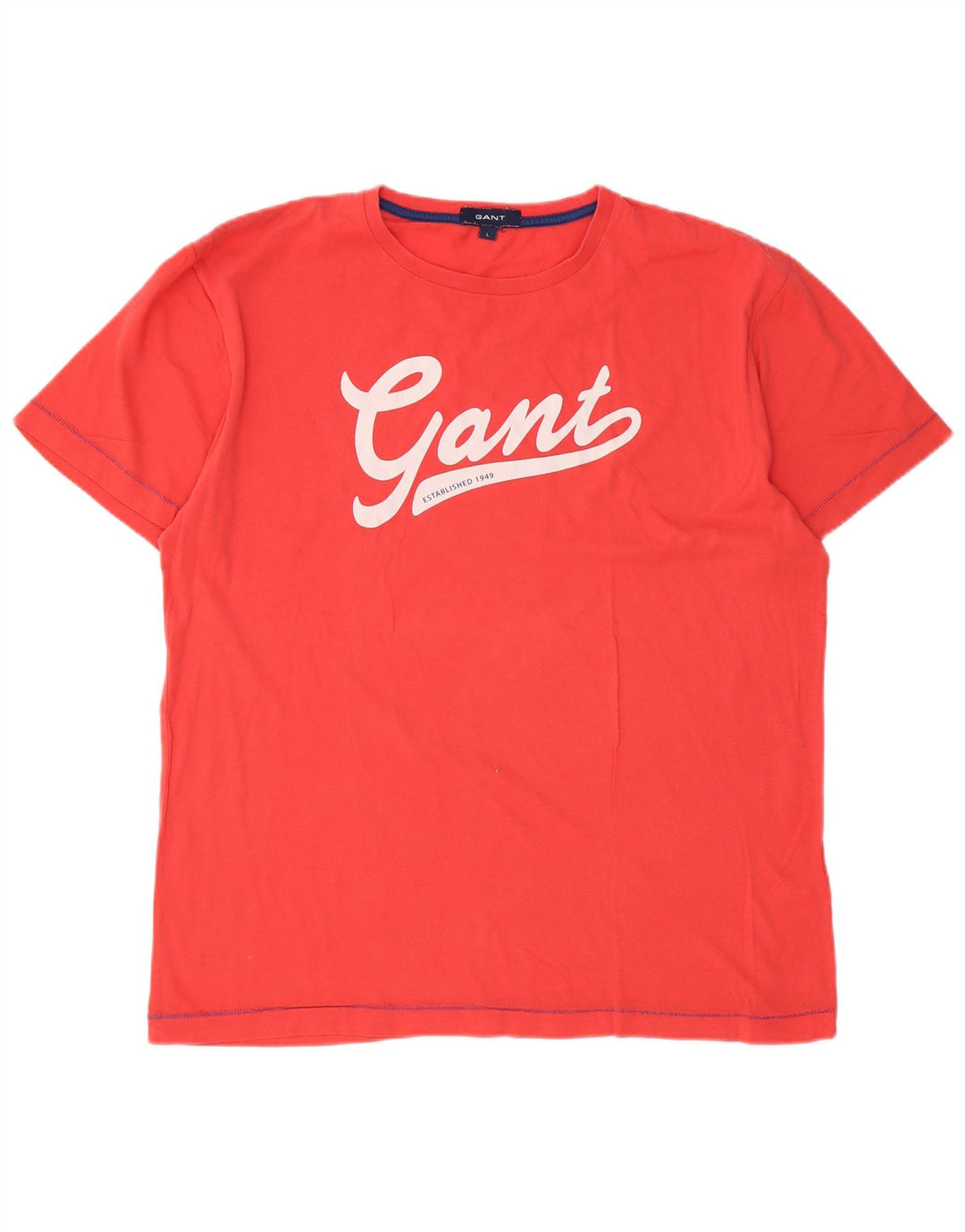 Gant Herre Grafisk T-Shirt Top Stor Rød Bomuld