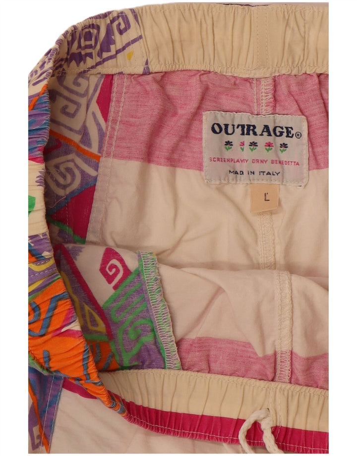Outrage kvinders abstrakt mønster bermuda shorts store W32 flerfarvede