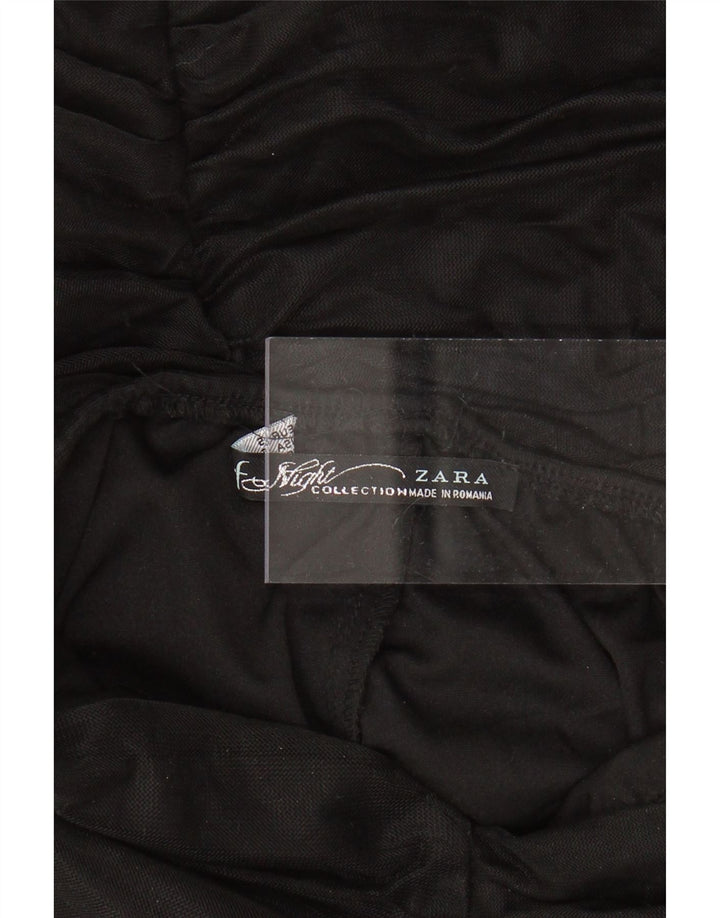 ZARA Dame Stropløs Bodycon Kjole UK 8 Lille Sort