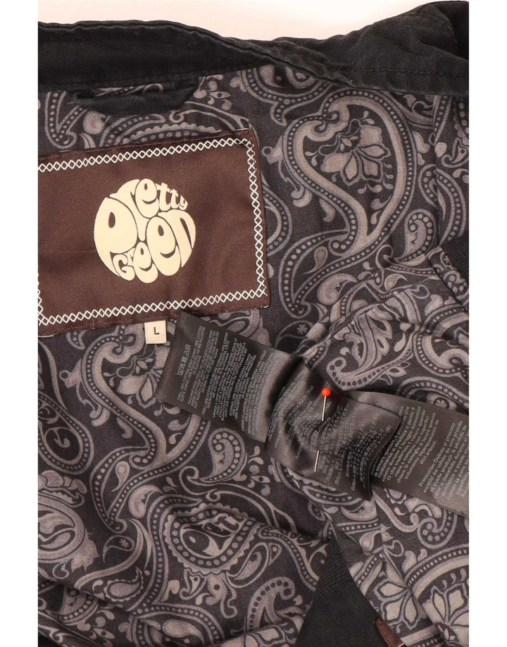 Pretty Green Bomber Jacket UK 40 Large Black Bomuld