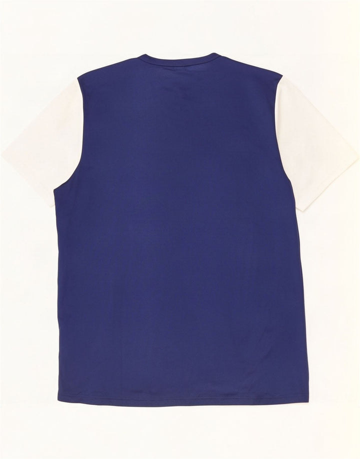 Adidas Herre Climalite T-Shirt Top Stor Marineblå Colourblock Polyester