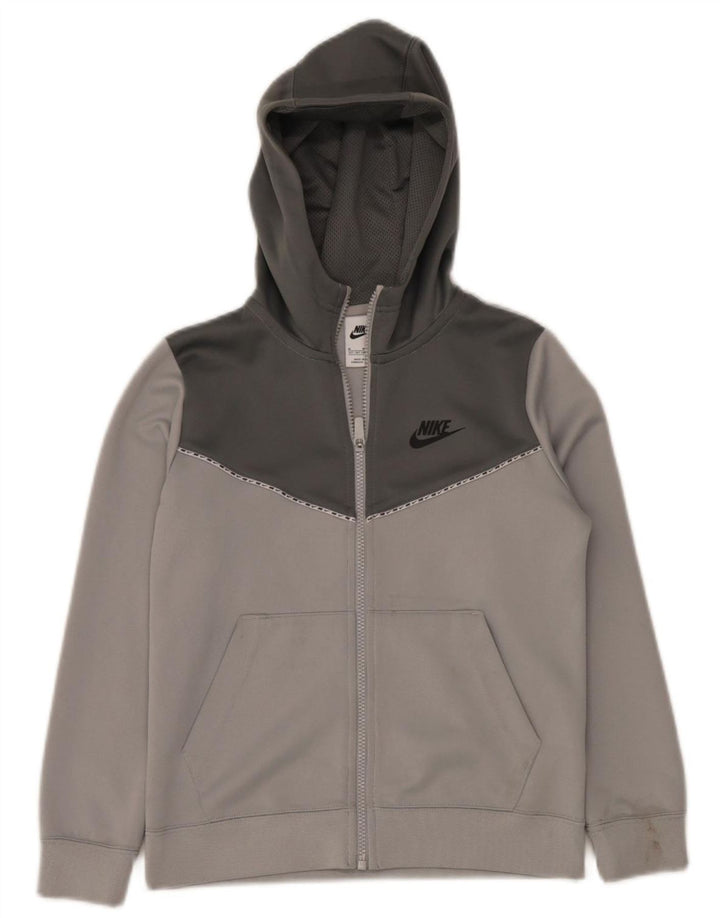 Nike hættetrøje med lynlås til drenge 10-11 år Medium Grey Colourblock Polyester