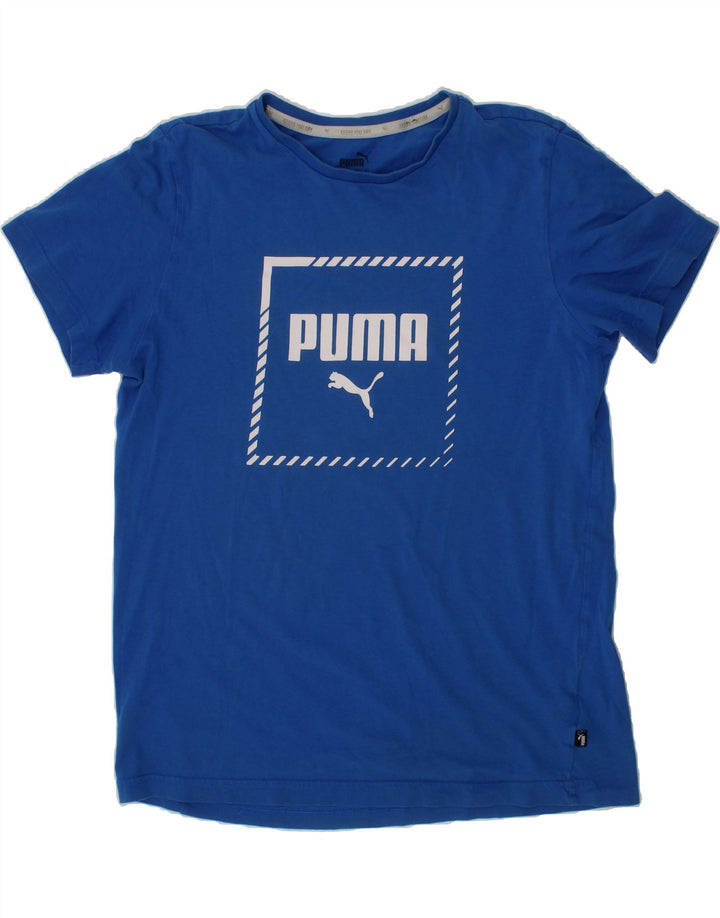 PUMA Boys Graphic T-Shirt Top 15-16 Years Blue Cotton Vintage Puma and Second-Hand Puma from Messina Hembry 