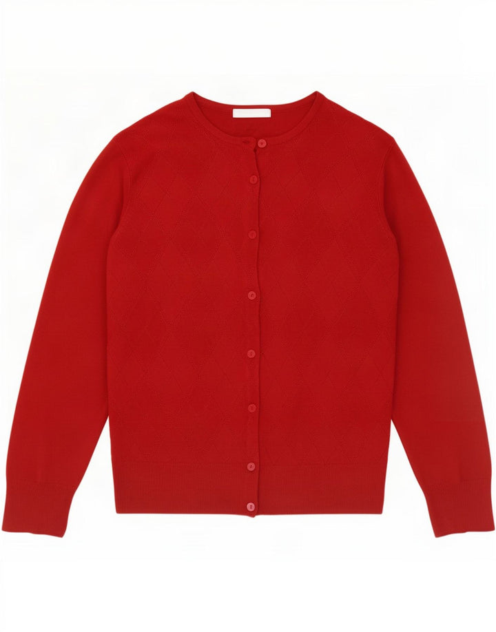 Marks & Spencer Dame Cardigan Sweater UK 12 Medium Rød Akryl