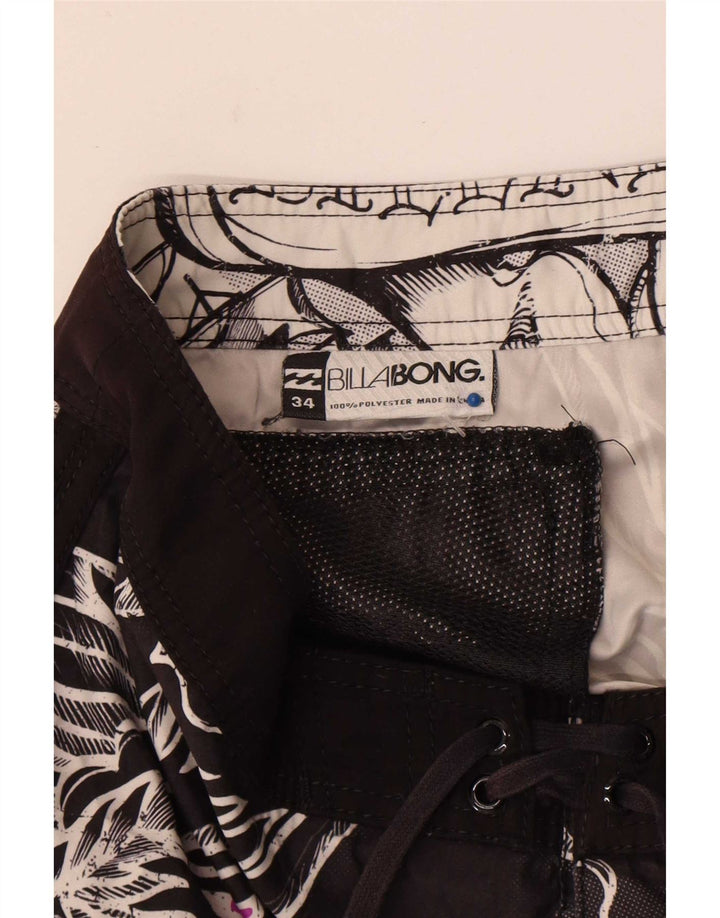 Billabong Herre grafiske svømmeshorts store sorte blomster polyester