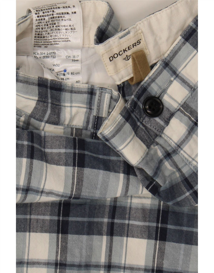 DOCKERS Mens Chino Shorts W32 Medium  Blue Check Cotton Vintage Dockers and Second-Hand Dockers from Messina Hembry 