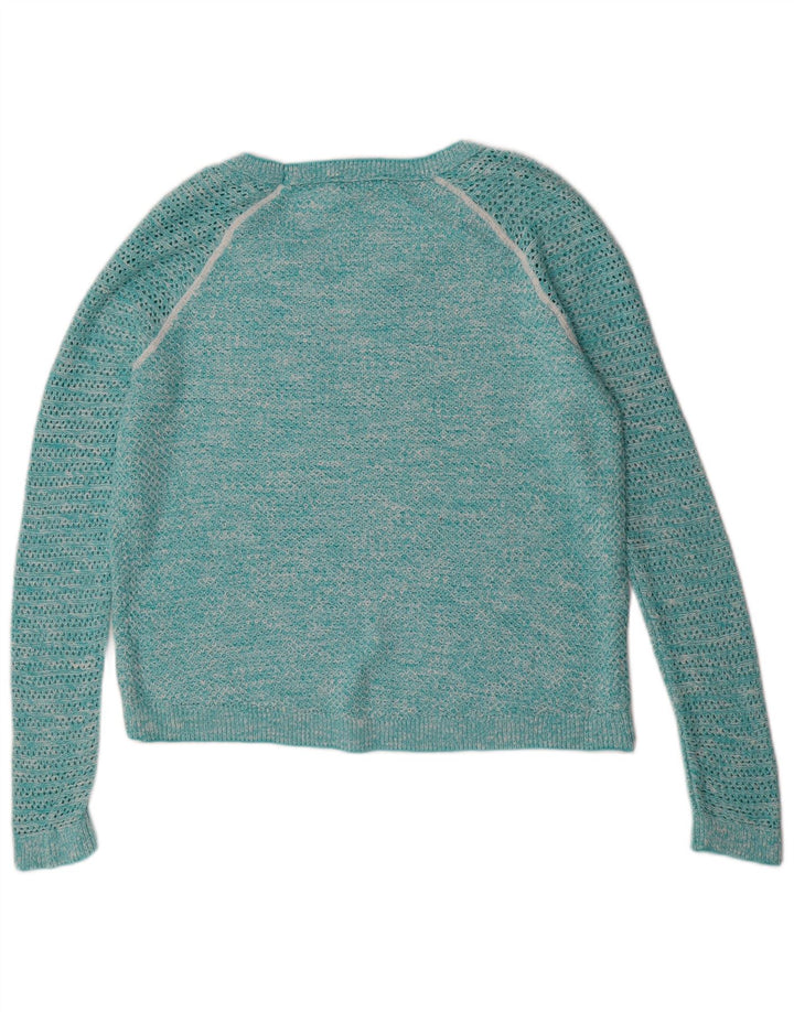 TOMMY HILFIGER Womens Oversized Boat Neck Jumper Sweater UK 10 Small Blue