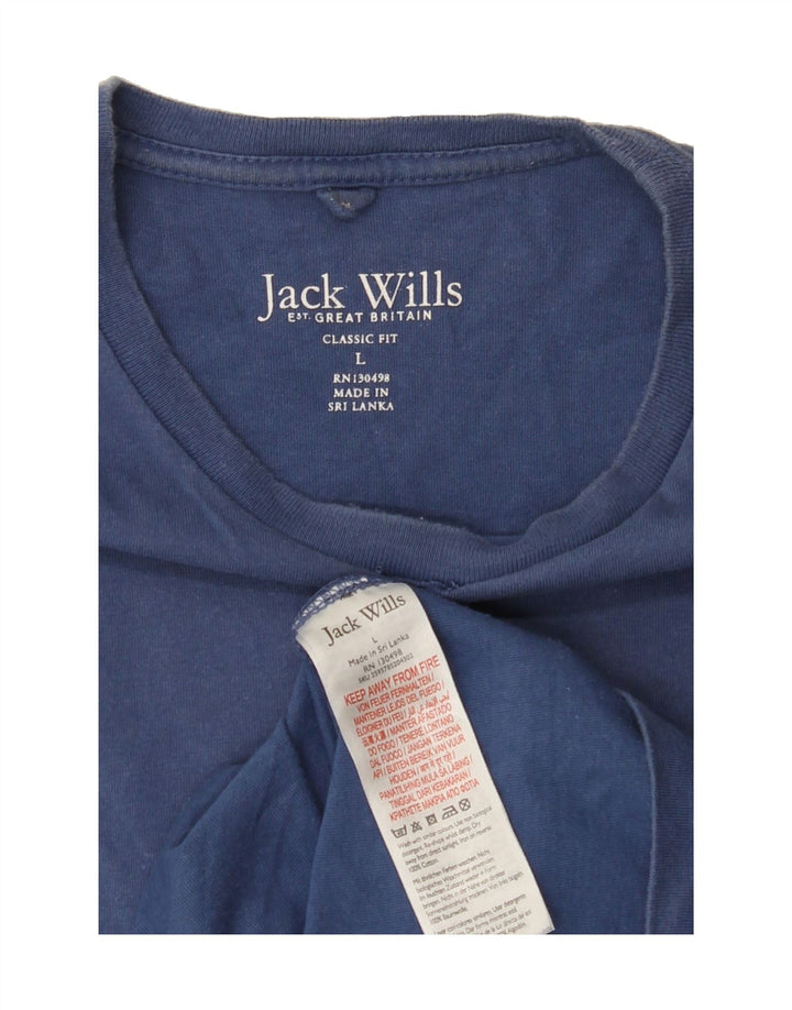JACK WILLS Mens Classic Fit T-Shirt Top Large Blue Cotton Vintage Jack Wills and Second-Hand Jack Wills from Messina Hembry 