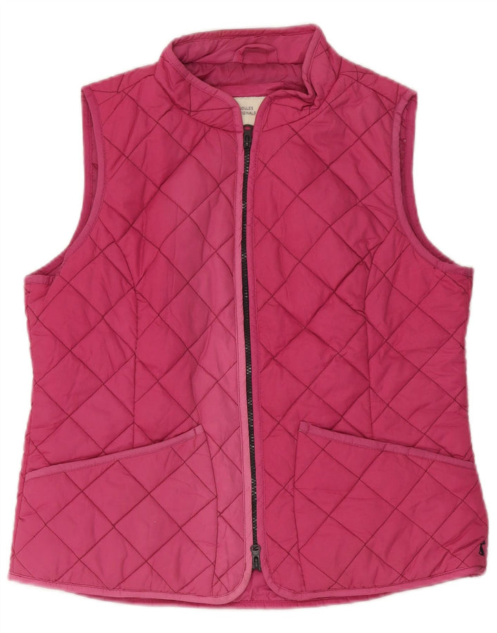 JOULES Dame Quilted Gilet UK 14 Large Pink Polyester