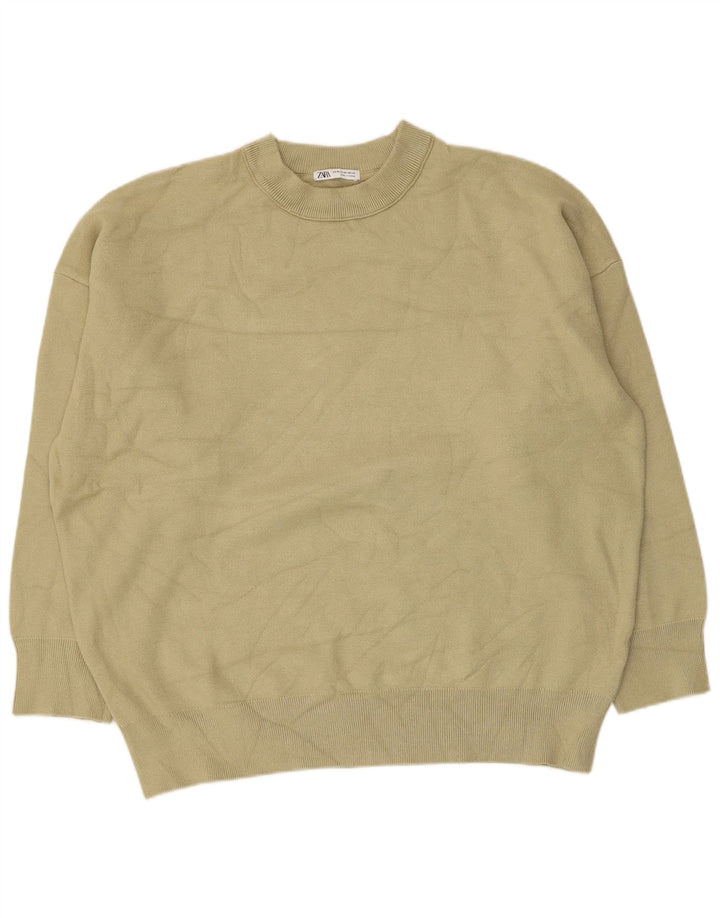 Zara Dame Sweatshirt Jumper UK 18 XL Grøn viskose