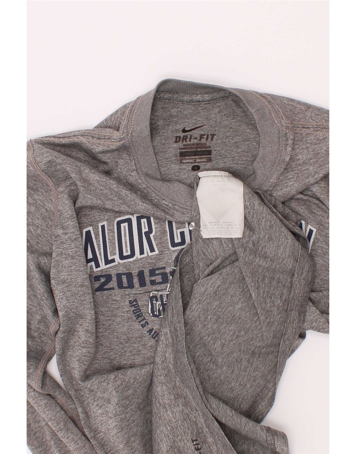 Nike Boys Dri Fit grafisk top langærmet 8-9 år lille grå polyester