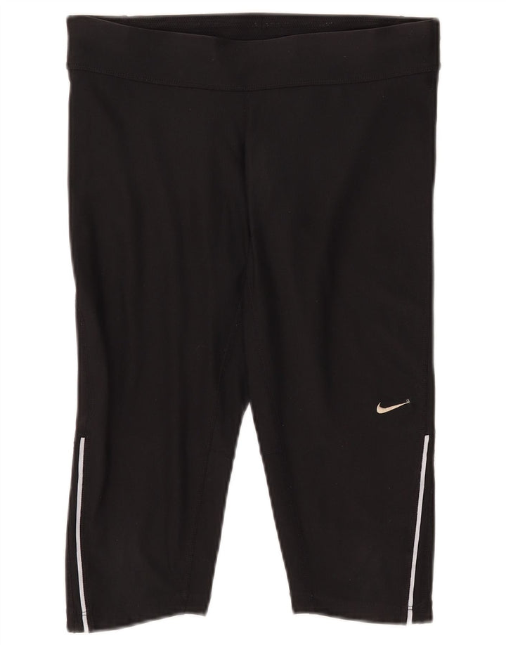 NIKE Dri Fit Bermuda Sportshorts UK 10 Small Black Polyester