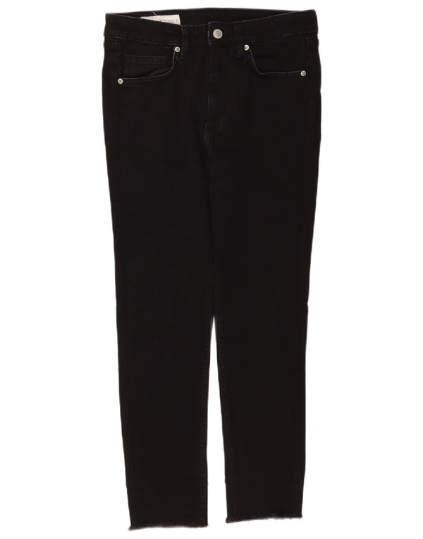 Zara Womens Crop Slim Jeans EU 36 XS W26 L24 Sort Bomuld