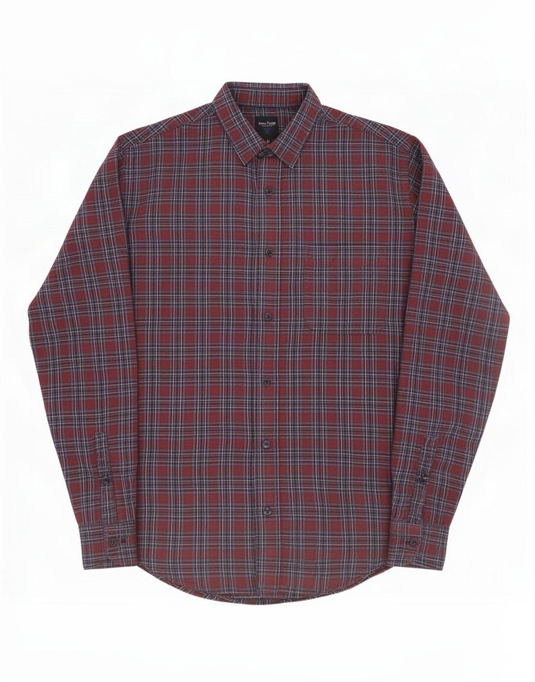 James Pringle Herre flannelskjorte Medium Bourgogne ternet polyester