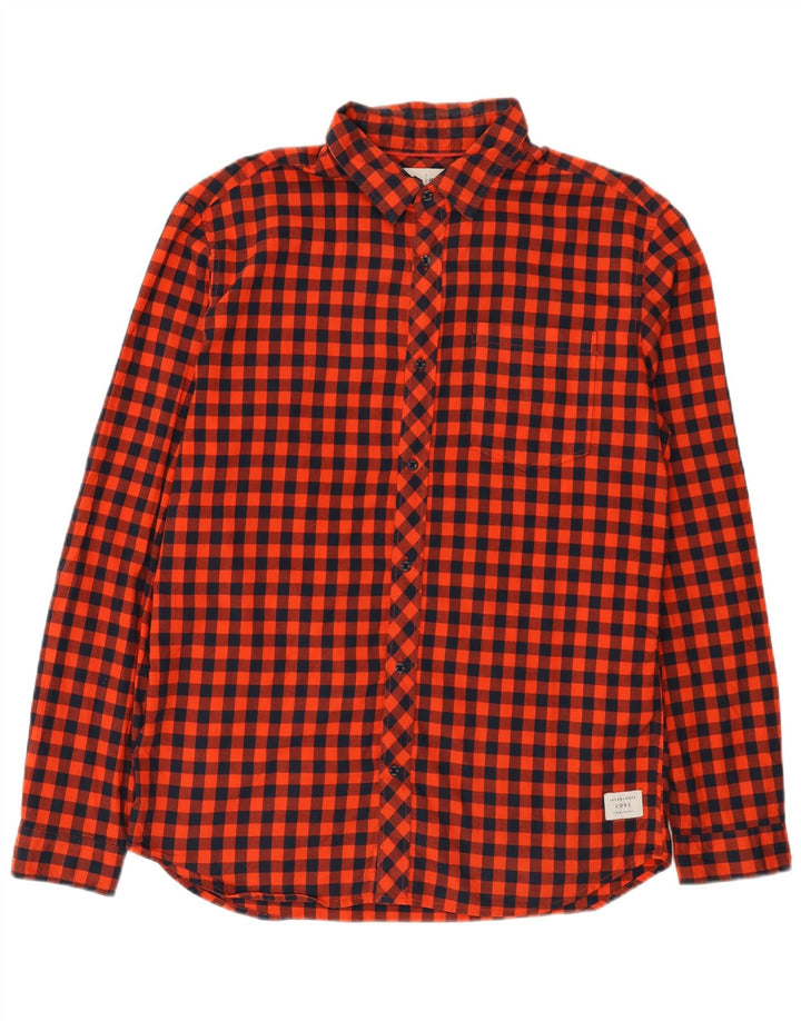 Jack & Jones Herre Slim Fit Shirt XL Rød Gingham Bomuld
