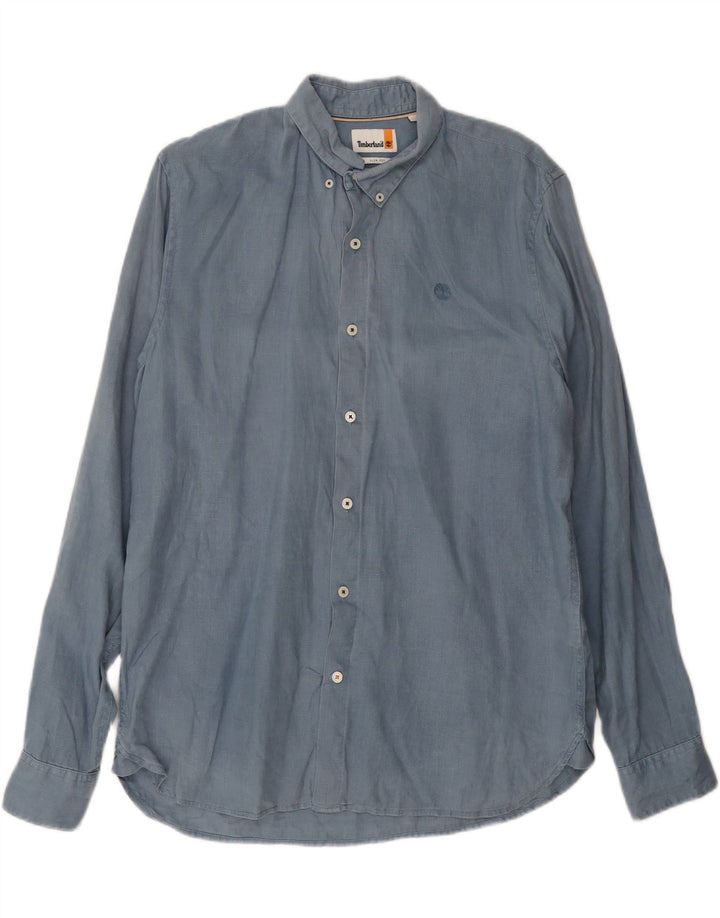 Timberland Herre Slim Fit skjorte Medium Blue Linen