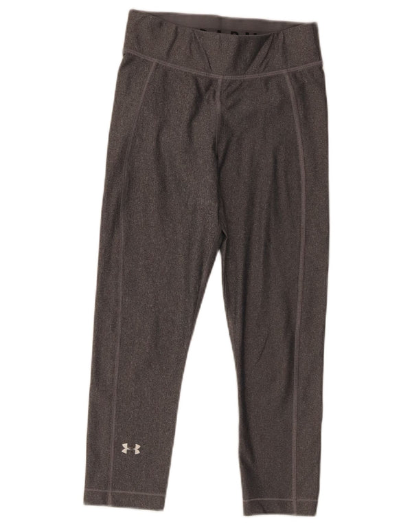 Under Armour Womens Heat Gear Capri Leggings UK 4 XS Grey Polyester