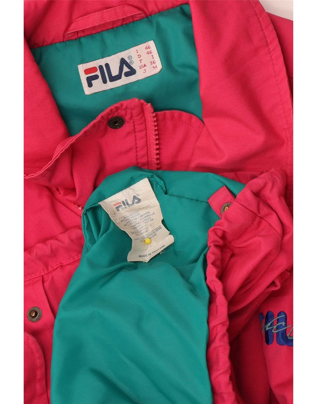 Fila Dame Windbreaker Jacket IT 46 Small Pink Polyester