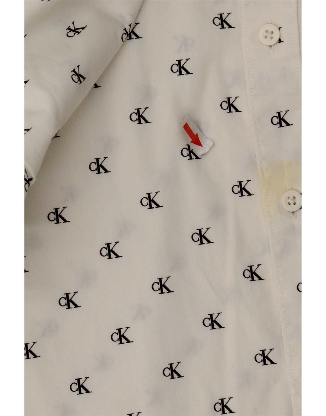 Calvin Klein Jeans Herre Grafisk Slim Fit Skjorte Medium Hvid Bomuld